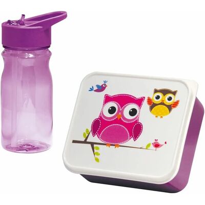 Mondex Pink Owl Picknickhalter - Lunchbox & Wasserflasche Mondex Pink Owl Picknickhalter - Lunchbox & Wasserflasche