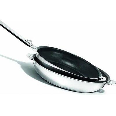 Kitchen Move On Frying Pan - Stainless Steel - Induction Compatible Kitchen Move On Frying Pan - Stainless Steel - Induction Compatible