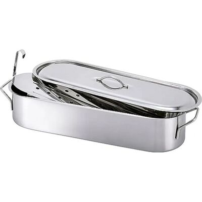 Cuiseur à poisson Beka - 50 cm Inox - Couvercle & Grille Cuiseur à poisson Beka - 50 cm Inox - Couvercle & Grille