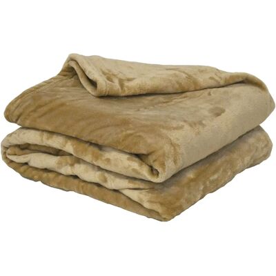 Manta de felpa Poyet Motte - Microfelpa 220x240 Beige Manta de felpa Poyet Motte - Microfelpa 220x240 Beige