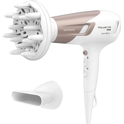 Σίδερο μαλλιών Rowenta Studio Dry Glow CV5830F0 - Ιονιστικό, 2300 W, Λευκό/Χρυσό Σίδερο μαλλιών Rowenta Studio Dry Glow CV5830F0 - Ιονιστικό, 2300 W, Λευκό/Χρυσό