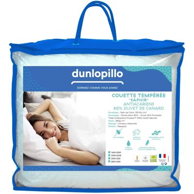 DUNLOPILLO - Saphir Tempérée - 80% Duvet - 240/260 - Couette - Publicité DUNLOPILLO - Saphir Tempérée - 80% Duvet - 240/260 - Couette - Publicité