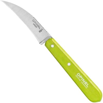 Couteau à légumes Opinel N°114 - Lame incurvée, inox, manche en hêtre - Publicité Couteau à légumes Opinel N°114 - Lame incurvée, inox, manche en hêtre - Publicité