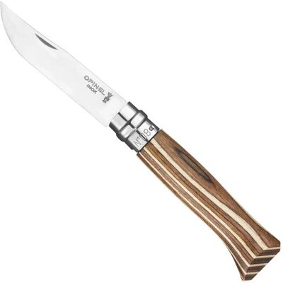 Opinel n°8 en bouleau lamellé brun - Couteau pliant Opinel n°8 en bouleau lamellé brun - Couteau pliant