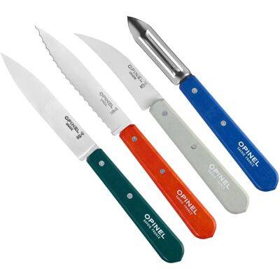 Set di 4 Coltelli Pelapatate Opinel Blu - Essenziali da Cucina Set di 4 Coltelli Pelapatate Opinel Blu - Essenziali da Cucina