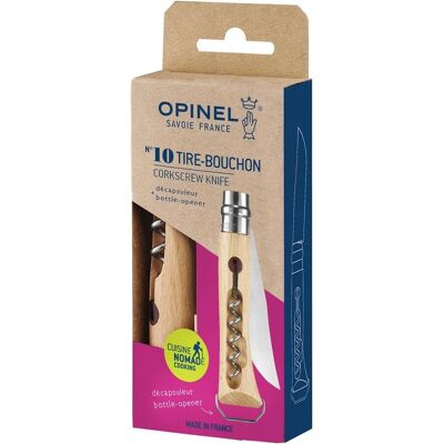 Coltello Opinel N°10 Multifunzionale - Acciaio inossidabile, Manico in legno Coltello Opinel N°10 Multifunzionale - Acciaio inossidabile, Manico in legno