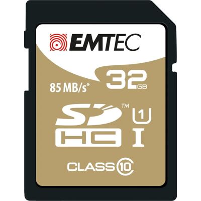 Scheda di memoria SDHC 32GB Classe 10 Emtec - Nero, Marrone Scheda di memoria SDHC 32GB Classe 10 Emtec - Nero, Marrone