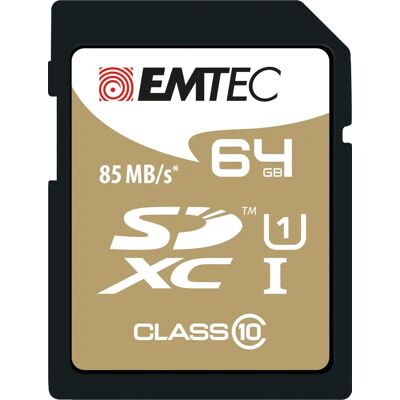 Tarjeta de memoria Emtec ECMSD64GXC10GP - 64GB UHS-I Clase 10 Tarjeta de memoria Emtec ECMSD64GXC10GP - 64GB UHS-I Clase 10