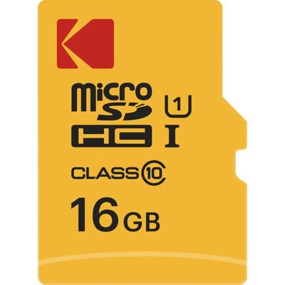 Carte MicroSDHC Kodak 16GB UHS-I Classe 10 - Carte mémoire - Publicité Carte MicroSDHC Kodak 16GB UHS-I Classe 10 - Carte mémoire - Publicité