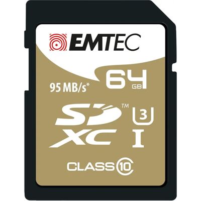 Emtec SD Klasse 10 Speedin UHS-I U3 - SDXC 64GB Klasse 10 Speedin UHS-I U3 (ECMSD64GXC10SP) Emtec SD Klasse 10 Speedin UHS-I U3 - SDXC 64GB Klasse 10 Speedin UHS-I U3 (ECMSD64GXC10SP)