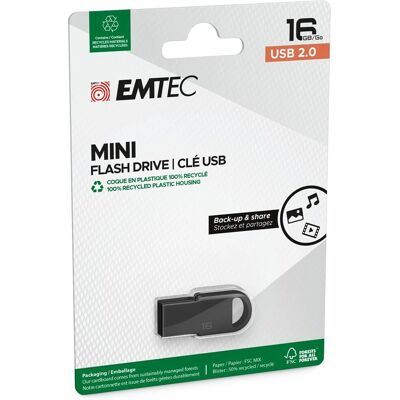 Pen Drive USB Emtec D250 Mini 16GB - Nero Pen Drive USB Emtec D250 Mini 16GB - Nero