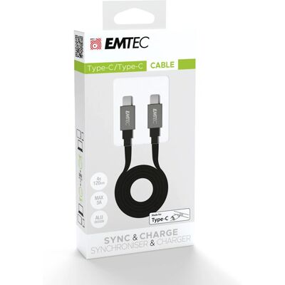 Emtec T700C2 USB-kaapeli - 1,2 m - Musta - USB Type-C Emtec T700C2 USB-kaapeli - 1,2 m - Musta - USB Type-C