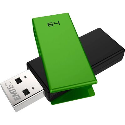 Pen Drive Emtec C350 Brick 2.0 - 64GB, Nero & Verde Pen Drive Emtec C350 Brick 2.0 - 64GB, Nero & Verde