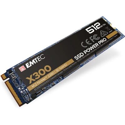 Emtec X300 512GB M.2 PCIe NVMe SSD - Almacenamiento de alto rendimiento Emtec X300 512GB M.2 PCIe NVMe SSD - Almacenamiento de alto rendimiento