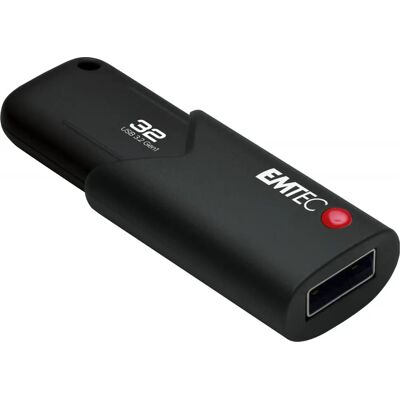 Emtec B120 Click Secure USB Flash Drive - 32GB - Zwart - Versleutelde beveiliging - USB 3.2 Emtec B120 Click Secure USB Flash Drive - 32GB - Zwart - Versleutelde beveiliging - USB 3.2