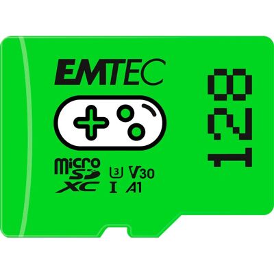 Tarjeta MicroSDXC de 128 GB Emtec - Gaming, Verde Tarjeta MicroSDXC de 128 GB Emtec - Gaming, Verde