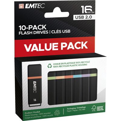 Pen Drive USB Emtec K100 16 GB - USB Type-A 2.0 Nero Pen Drive USB Emtec K100 16 GB - USB Type-A 2.0 Nero