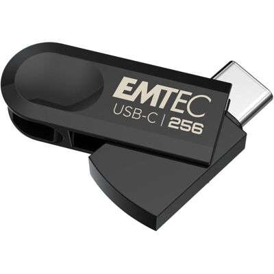 EMTEC USB-C 256GB Schwarz - USB-Stick EMTEC USB-C 256GB Schwarz - USB-Stick