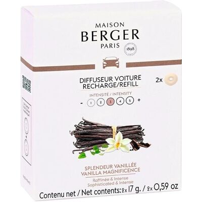 Náhradní náplň do difuzéru do auta Maison Berger Paris Vanilka Magnifična - 2 kusy Náhradní náplň do difuzéru do auta Maison Berger Paris Vanilka Magnifična - 2 kusy