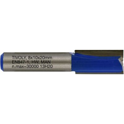 TIVOLY Frees - Ø10mm, Carbide, 2 snijden, Ø8mm schacht - Frees TIVOLY Frees - Ø10mm, Carbide, 2 snijden, Ø8mm schacht - Frees