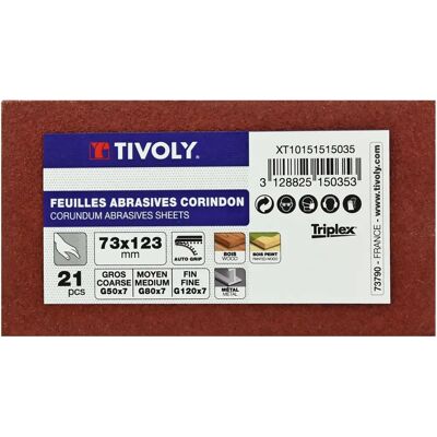 Tivoly schuurpads set van 21 - P50 P80 P120 - Hout Metaal Verf Tivoly schuurpads set van 21 - P50 P80 P120 - Hout Metaal Verf