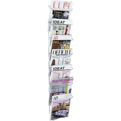 Alba Chrom Wandprospekthalter mit 7 Fächern - A4 Alba Chrom Wandprospekthalter mit 7 Fächern - A4