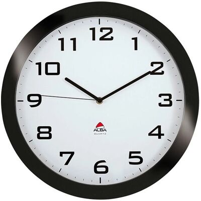 Alba Horissimo Wanduhr - Leise Runder Schwarzer 38cm Alba Horissimo Wanduhr - Leise Runder Schwarzer 38cm