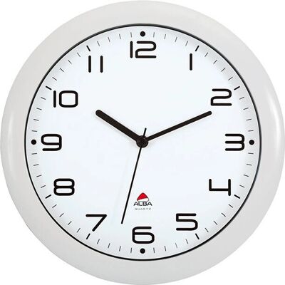 Alba Hornew BC Okrągły Zegar Ścienny - Kwarc, Biały Alba Hornew BC Okrągły Zegar Ścienny - Kwarc, Biały