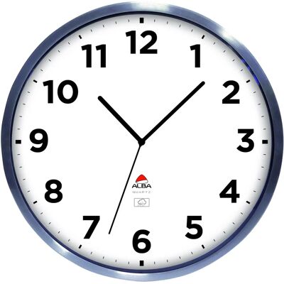 Zegar ścienny Alba radiowo-sterowany - Wodoodporny - 35,5cm - Biały/Srebrny - Automatyczna regulacja czasu Zegar ścienny Alba radiowo-sterowany - Wodoodporny - 35,5cm - Biały/Srebrny - Automatyczna regulacja czasu