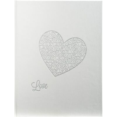 Exacompta Hvid Glitter Hjerte Gæstebog - 100 sider - 27x22cm Exacompta Hvid Glitter Hjerte Gæstebog - 100 sider - 27x22cm