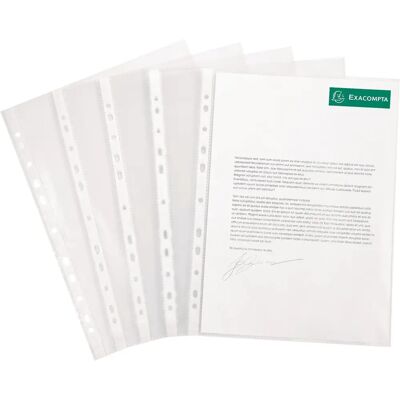 Exacompta 5100E Documentenhoezen - A4 - Transparant PP met korrelstructuur Exacompta 5100E Documentenhoezen - A4 - Transparant PP met korrelstructuur