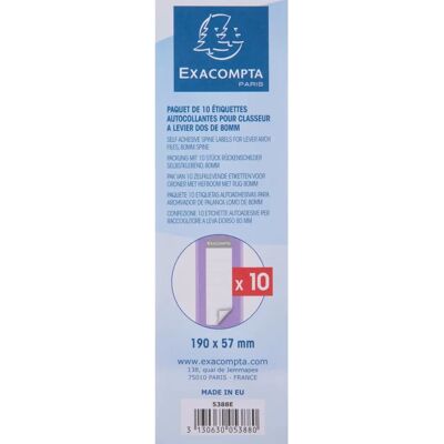 Étiquettes autocollantes Exacompta Modèle 5388E - Lot de 10 Étiquettes autocollantes Exacompta Modèle 5388E - Lot de 10