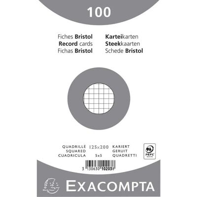 Exacompta Fehér négyzetes iratszámoló lapok - 125x200mm - 100 darab Exacompta Fehér négyzetes iratszámoló lapok - 125x200mm - 100 darab