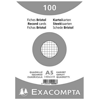 Fiches index A5 quadrillées Exacompta - 100 feuilles - Publicité Fiches index A5 quadrillées Exacompta - 100 feuilles - Publicité