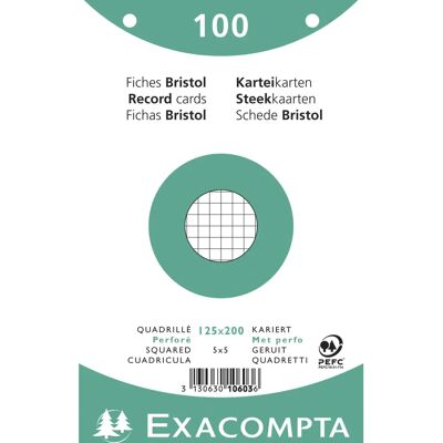 Cartes d'index blanches Exacompta - Lot de 12 x 100 - 125x200mm Cartes d'index blanches Exacompta - Lot de 12 x 100 - 125x200mm