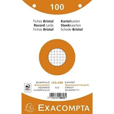 Exacompta 100 Hojas Cuadriculadas Bristol Colores Surtidos Exacompta 100 Hojas Cuadriculadas Bristol Colores Surtidos