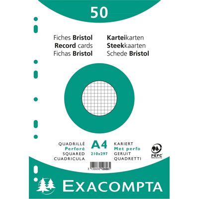 Exacompta Fehér 210x297mm Rács Fiche - 50 db Exacompta Fehér 210x297mm Rács Fiche - 50 db