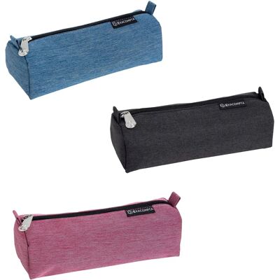 Trousse ronde Exacompta Denim 500 - Couleurs assorties - Lot de 6 - Publicité Trousse ronde Exacompta Denim 500 - Couleurs assorties - Lot de 6 - Publicité