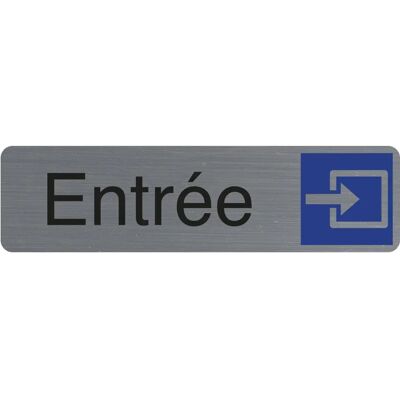 Plaque signalétique Exacompta Entrée - Gris/Bleu - Auto-adhésive - Publicité Plaque signalétique Exacompta Entrée - Gris/Bleu - Auto-adhésive - Publicité