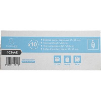 Papier thermique Exacompta 40344E - Blanc - Rouleau thermique - TPE Papier thermique Exacompta 40344E - Blanc - Rouleau thermique - TPE