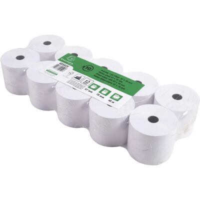 Exacompta 40592E pacote de 10 rolos de papel - 57mm x 40m Exacompta 40592E pacote de 10 rolos de papel - 57mm x 40m