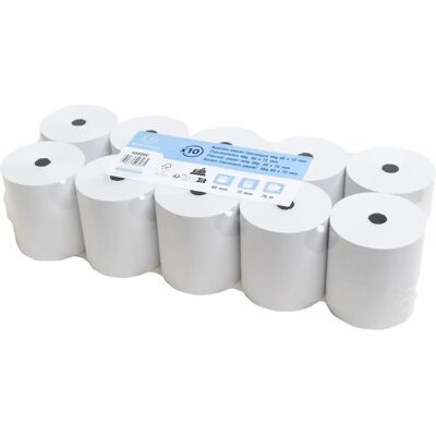 Rouleaux de Papier Thermique Exacompta - 80mm x 76m - Lot de 10 Rouleaux de Papier Thermique Exacompta - 80mm x 76m - Lot de 10