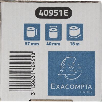 Exacompta 40951E Termopapier rolka - 18m, 57mm x 40mm Exacompta 40951E Termopapier rolka - 18m, 57mm x 40mm