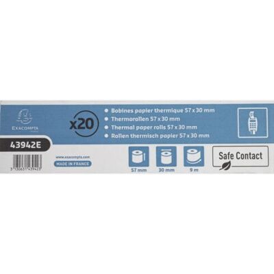 Rouleau de ticket SafeContact Exacompta 57mmx9m Rouleau de ticket SafeContact Exacompta 57mmx9m