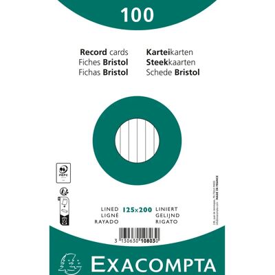 Exacompta White 12,5 x 20 cm Cards - 12 Units Exacompta White 12,5 x 20 cm Cards - 12 Units