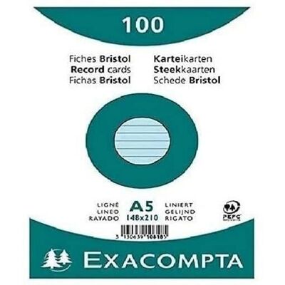 Exacompta Csomag 100 Bristol-kártya - Vegyes színek, 148x210mm Exacompta Csomag 100 Bristol-kártya - Vegyes színek, 148x210mm