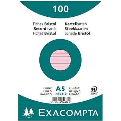 Exacompta Pack de 100 feuilles - Rose - Classeur A4 Exacompta Pack de 100 feuilles - Rose - Classeur A4