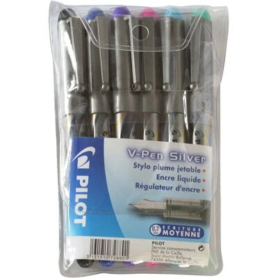 Pilot V-Pen Pro Stylo - Pointe en Acier, Grand Réservoir, Fenêtre de Niveau - Publicité Pilot V-Pen Pro Stylo - Pointe en Acier, Grand Réservoir, Fenêtre de Niveau - Publicité