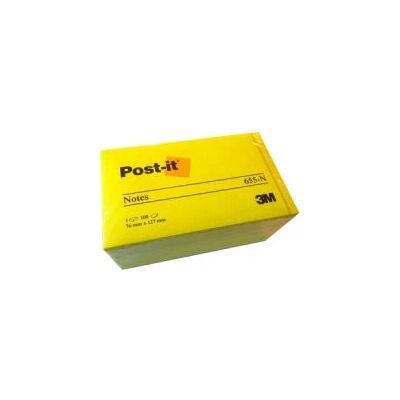 Notes repositionnables Post-It 655-NY Jaune Néon - 76x127mm - Pack de 6 - Publicité Notes repositionnables Post-It 655-NY Jaune Néon - 76x127mm - Pack de 6 - Publicité