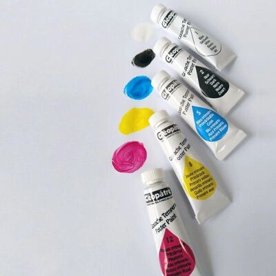 Ensemble de 5 tubes de peinture gouache Cléopâtre - peinture artistique Ensemble de 5 tubes de peinture gouache Cléopâtre - peinture artistique